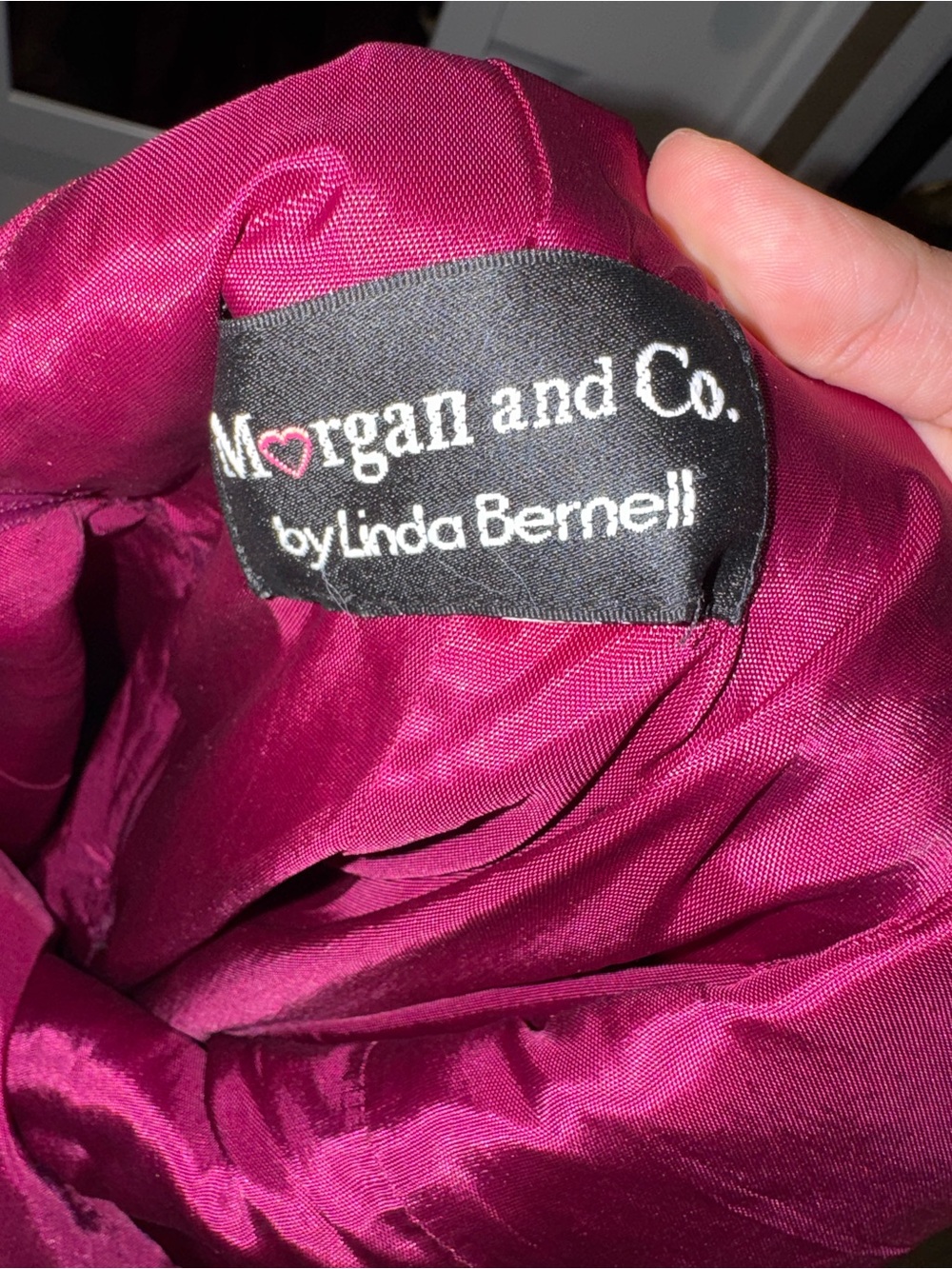 Women’s Burgundy Spaghetti-Strap Party Dress with Black Floral Details - Picture 6 of 6